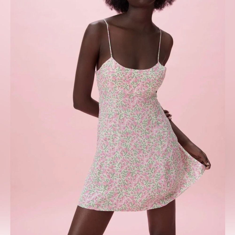Zara Floral Mini Dress Women Size Medium